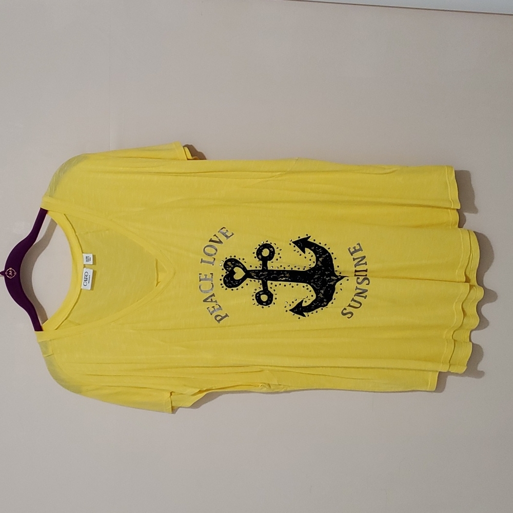 Sheer Yellow Graphic Tee